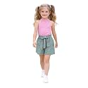 Girl's Solid Cotton Blend Style Top and Shorts Set