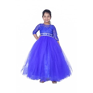 Girls Synthetic A-Line Maxi Dress