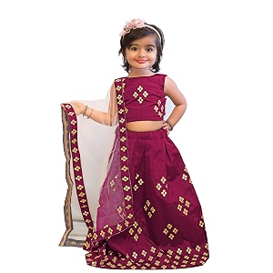 Girls Tafetta Silk Readymade Lehenga Choli