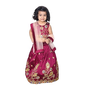 Girls Tafetta Silk Readymade Lehenga Choli