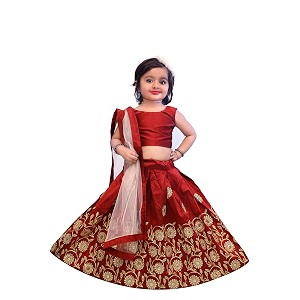 Girls Tafetta Silk Readymade Lehenga Choli