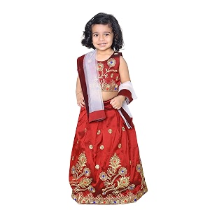 Girls Tafetta Silk Readymade Lehenga Choli