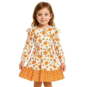 Girl Fall Long Sleeve Dress Christmas Red
