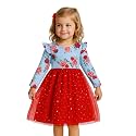 Girl Fall Long Sleeve Dress Christmas Red