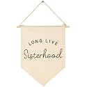 Girl Nursery Wall Decor-Canvas Hanging Pennant Flag Banner Wall Sign Decor Gift for Nursery Bedroom Playroom Baby Girl Teen Kids' Room-Long Live Sisterhood