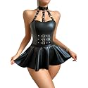 GirlFriend SSoShHub Women Leather Lingerie Black Babydoll