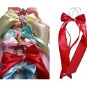 GIRLISH Large Hair Bow Clips for WomenBig Silk Satin Bow Slides French Double Layers with Long Tail Ribbon Soft Solid Color Bowknot Hairpins for Girls Multicolor(3pcs ribbion bow)