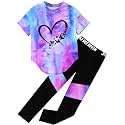 Girls 2 Piece Outfits Tie Dye Clothes Leggings Pants Set 4-13Y