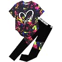 Girls 2 Piece Outfits Tie Dye Clothes Leggings Pants Set 4-13Y