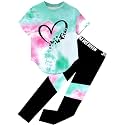 Girls 2 Piece Outfits Tie Dye Clothes Leggings Pants Set 4-13Y