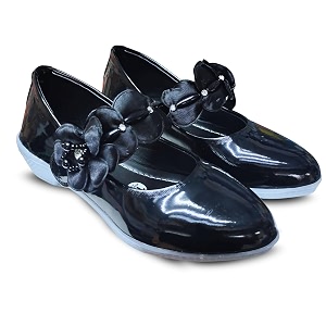 Girls Patent Mary Jane Shoes with Floral