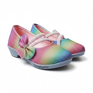 Girls Patent Mary Jane Shoes with Floral