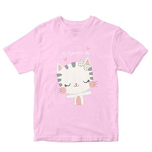 Girls Regular Fit T-Shirt Its A Purrfect