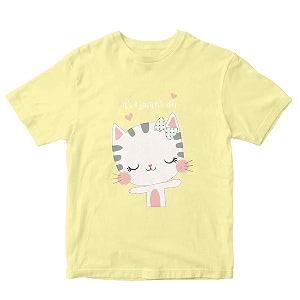 Girls Regular Fit T-Shirt Its A Purrfect