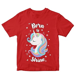 Girls T-Shirt Born to Shine Unicorn 100