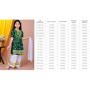 Girls Traditional Printed Kurti with Palazzo and