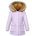 Girls' Warm Winter Coat Long Fleece Lined Puffer Jacket with Hood