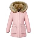 Girls' Warm Winter Coat Long Fleece Lined Puffer Jacket with Hood