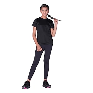 Girls Active Sports Wear Solid Skinny Fit