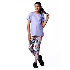 Girls Active Sports Wear Solid Skinny Fit