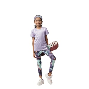 Girls Active Sports Wear Solid Skinny Fit
