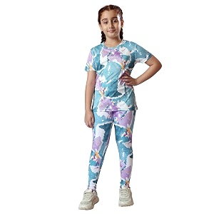 Girls Active Sports Wear Solid Skinny Fit