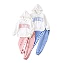 Girls Activewear Set 4Pcs Hooded Sweatshirt and Sweatpants 3-14Y