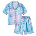 Girls &amp; Womens Satin Pajamas Set, Silk Button-Down Sleepwear 2 Piece Nightwear, 3 Years - Women XXL