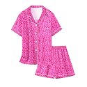 Girls &amp; Womens Satin Pajamas Set, Silk Button-Down Sleepwear 2 Piece Nightwear, 3 Years - Women XXL