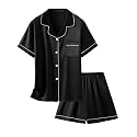 Girls &amp; Womens Satin Pajamas Set, Silk Button-Down Sleepwear 2 Piece Nightwear, 3 Years - Women XXL