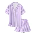 Girls &amp; Womens Satin Pajamas Set, Silk Button-Down Sleepwear 2 Piece Nightwear, 3 Years - Women XXL