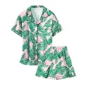 Girls &amp; Womens Satin Pajamas Set, Silk Button-Down Sleepwear 2 Piece Nightwear, 3 Years - Women XXL