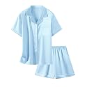 Girls &amp; Womens Satin Pajamas Set, Silk Button-Down Sleepwear 2 Piece Nightwear, 3 Years - Women XXL