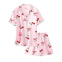 Girls &amp; Womens Satin Pajamas Set, Silk Button-Down Sleepwear 2 Piece Nightwear, 3 Years - Women XXL