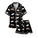 Girls &amp; Womens Satin Pajamas Set, Silk Button-Down Sleepwear 2 Piece Nightwear, 3 Years - Women XXL
