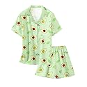 Girls &amp; Womens Satin Pajamas Set, Silk Button-Down Sleepwear 2 Piece Nightwear, 3 Years - Women XXL