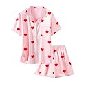 Girls &amp; Womens Satin Pajamas Set, Silk Button-Down Sleepwear 2 Piece Nightwear, 3 Years - Women XXL