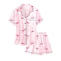Girls &amp; Womens Satin Pajamas Set, Silk Button-Down Sleepwear 2 Piece Nightwear, 3 Years - Women XXL