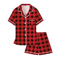 Girls &amp; Womens Satin Pajamas Set, Silk Button-Down Sleepwear 2 Piece Nightwear, 3 Years - Women XXL