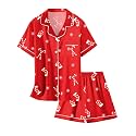 Girls &amp; Womens Satin Pajamas Set, Silk Button-Down Sleepwear 2 Piece Nightwear, 3 Years - Women XXL