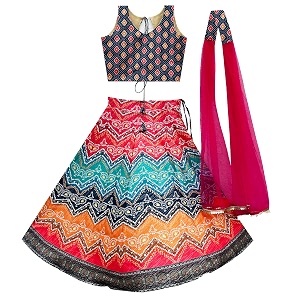 Girls Art Silk Lehenga Choli Set with