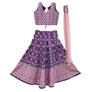 Girls Art Silk Lehenga Choli Set with