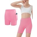 Girls Athletic Biker Shorts with Pockets Butter Soft High Waisted