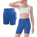 Girls Athletic Biker Shorts with Pockets Butter Soft High Waisted
