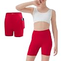 Girls Athletic Biker Shorts with Pockets Butter Soft High Waisted