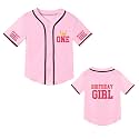 Girls Birthday Shirt Birthday Baseball Jersey Toddler First Birthday Outfit Girls Birthday Gifts Age 1-10 (Pink One,2 Years)
