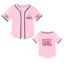Girls Birthday Shirt Birthday Baseball Jersey Toddler First Birthday Outfit Girls Birthday Gifts Age 1-10 (Pink Nine,8 Years)