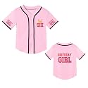 Girls Birthday Shirt Birthday Baseball Jersey Toddler First Birthday Outfit Girls Birthday Gifts Age 1-10 (Pink Six,8 Years)