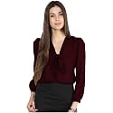 Girls Bishop sleeves V-neck tie up top-71