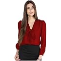 Girls Bishop sleeves V-neck tie up top-71